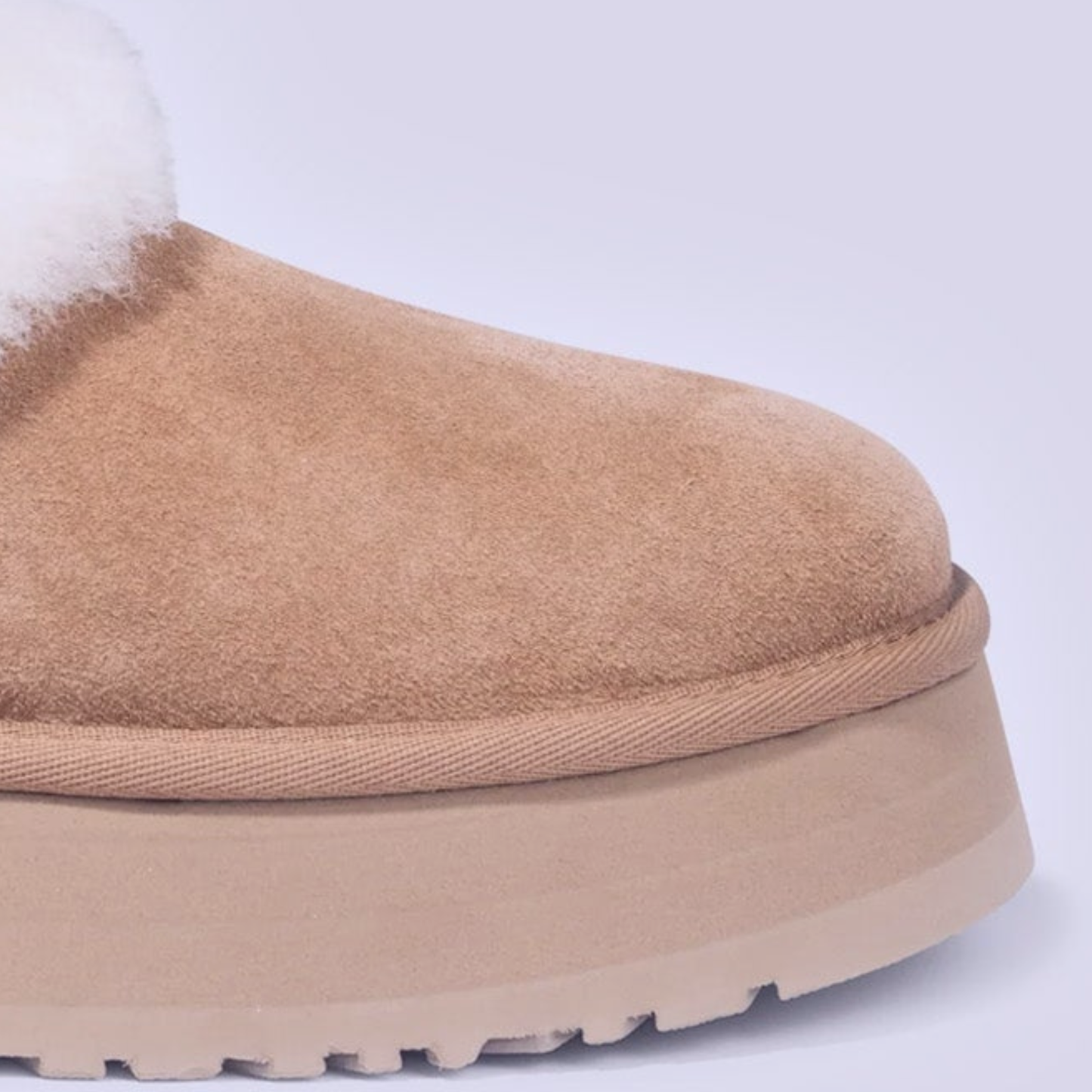 Platform Mule – Plush Lining – Chestnut