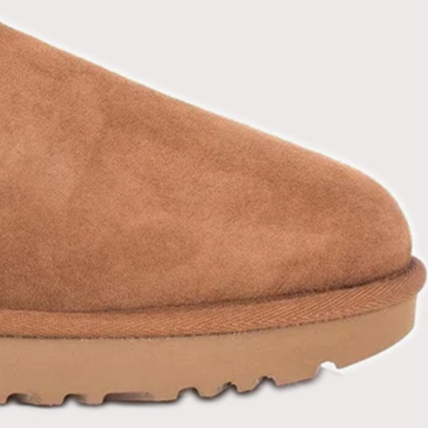 Short Suede Boot – Back Bow Ribbon – Chestnut