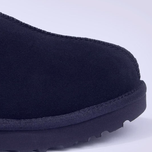 Mule Suede – Knit Collar – Black