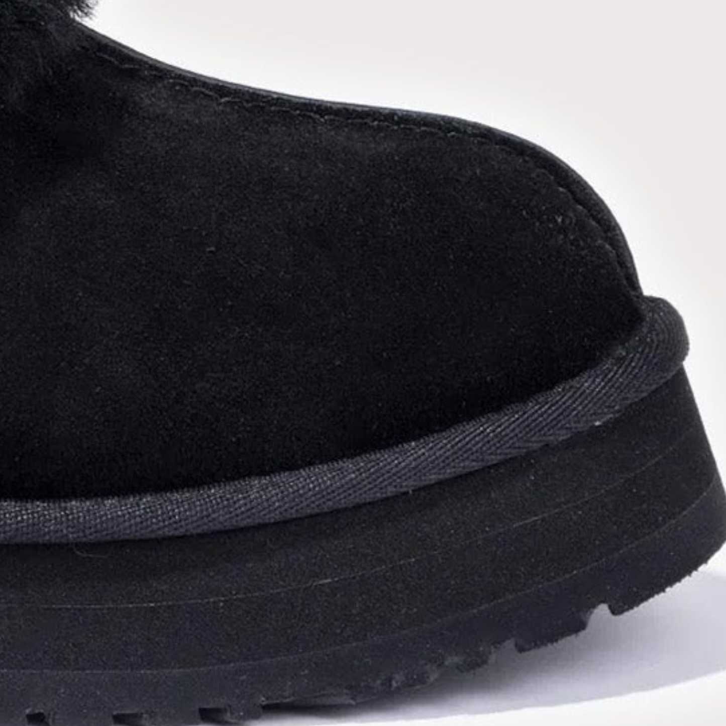 Platform Plush Slide – Black